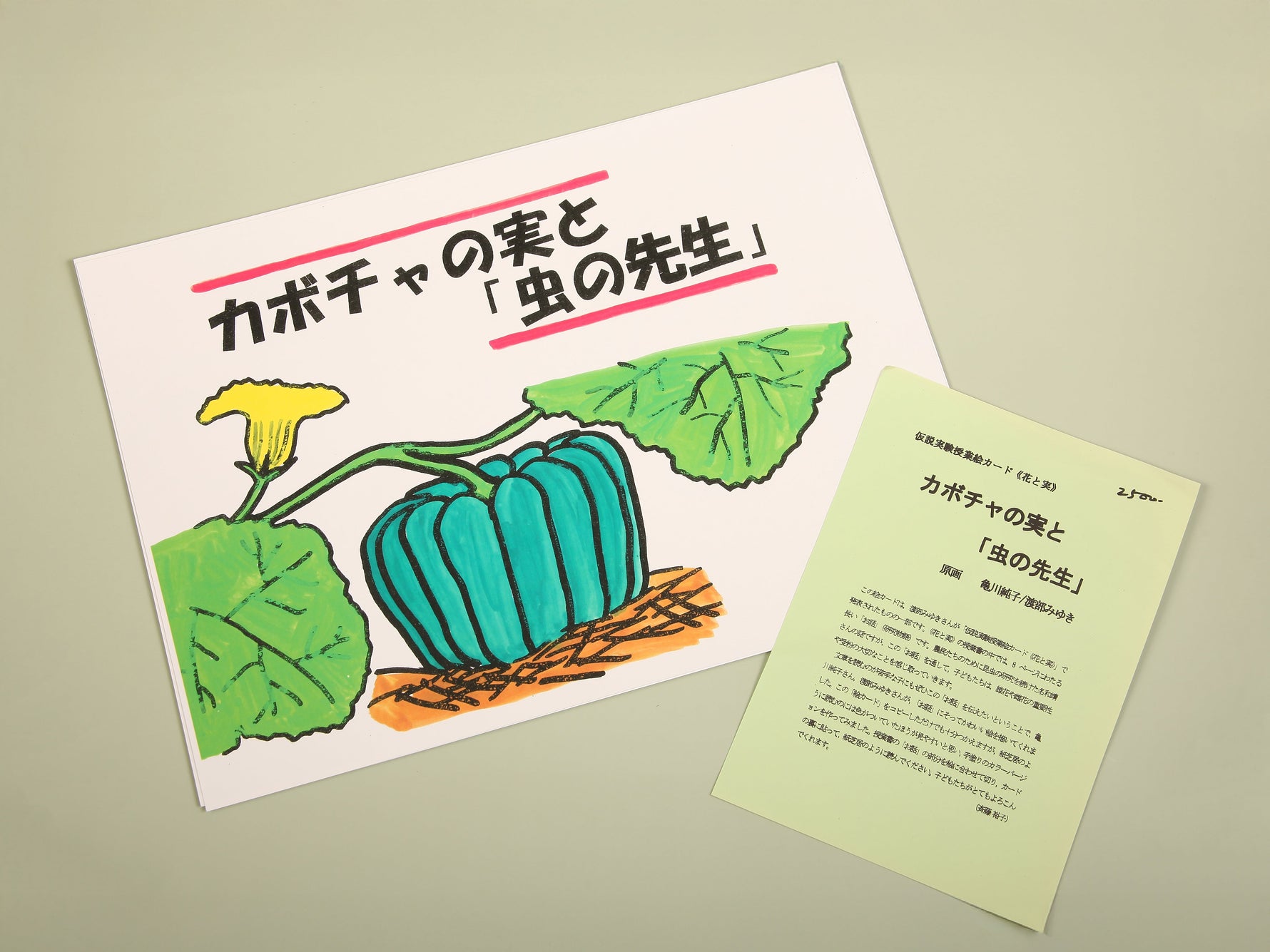 絵カード「カボチャの実と〈虫の先生〉」