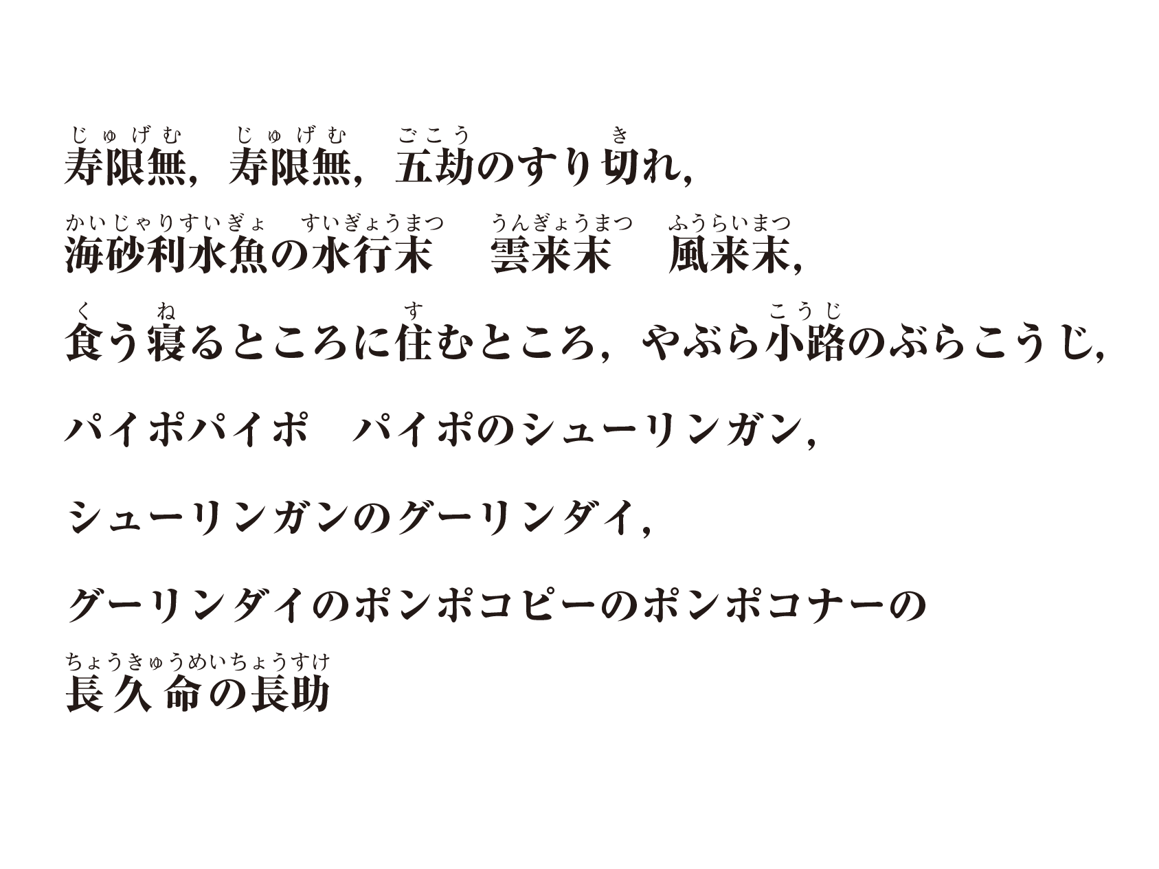授業プラン〈寿限無〉プリント