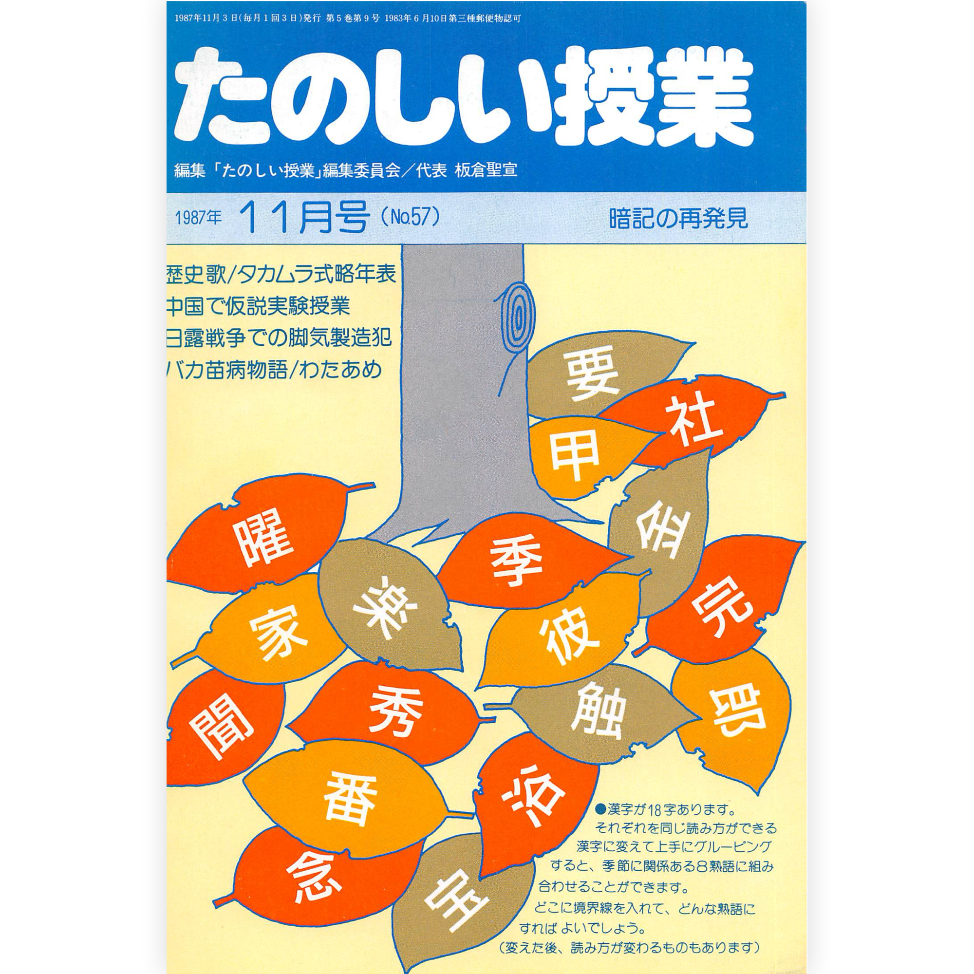 たのしい授業No.57　1987年11月号