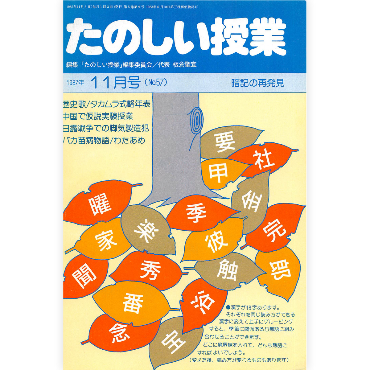 たのしい授業No.57　1987年11月号